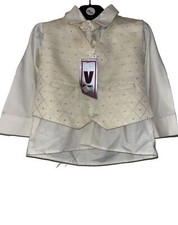 Kamizelka dla chłopców Koszula i krawat 18-23 miesiące Kość słoniowa Nowa od Vivaki