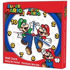 Super Mario Luigi Wanduhr Kinderuhr große Zahlen 25cm Wall Clock Uhr Nintendo