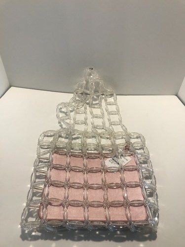 $99 NWT Nordstrom Halogen Clear Lucite Bead Shoulder Bag Purse Pink Metallic 069 - Picture 4 of 10