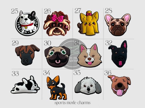 Perros - Dijes Jibbitz para zapatos Crocs - Razas de perros cachorros mascotas Corgi Frenchi - Imagen 4 de 62