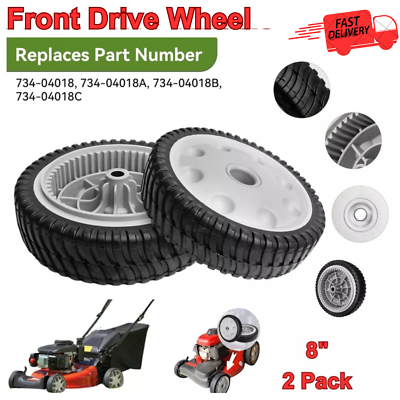 #ad 2PACK 8quot;x2quot; Front Drive Wheels Fit Troy Bilt Lawn Mowers 734 04018A 734 04018B $26.72