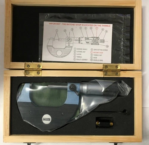 Fowler 52-239-002 Outside Micrometer, 1-2" Range, .0001" Graduation 
