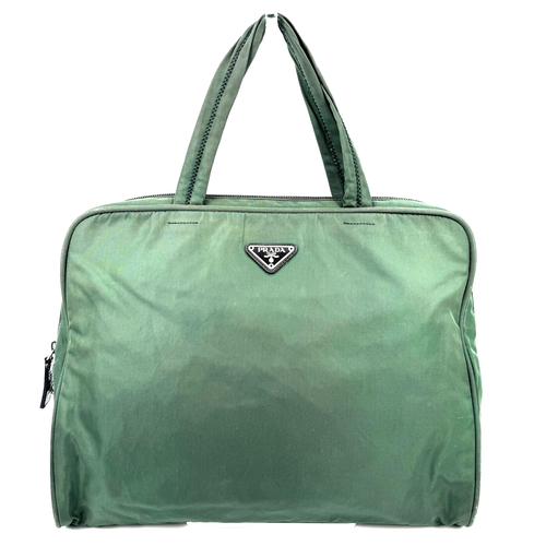 PRADA Tote Bag Nylon Green Auth