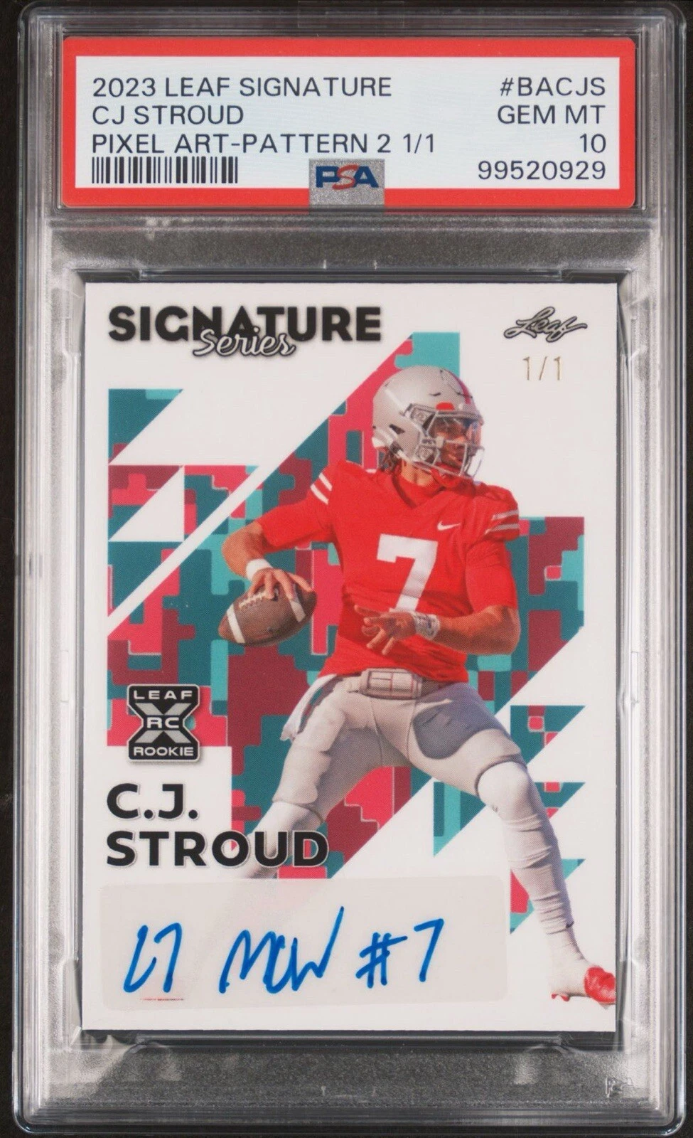 CJ Stroud Leaf Signature Series #BACJS Pixel Art-Pattern 2 1/1