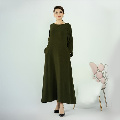 Ramadan Robe Abaya Women Long Dress Plain Kaftan Muslim Gown Dress Caftan Eid - Picture 7 of 54