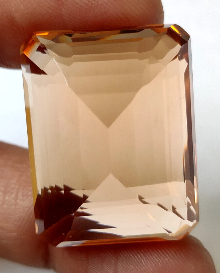 Large Rose Quartz 85.80 Ct. Emerald Cut Faceted Loose Gemstone for Ring Pendant - Image 4 of 4