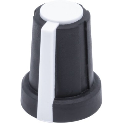 Rogan 1PS Knob - D-Shaft Soft Touch Black White - for Mutable Instruments PT-1PS