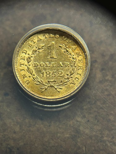 TYPE 1 1852 $1 Liberty Head GOLD DOLLAR Coin ANACS AU53 UNDER GRADED - Picture 2 of 7
