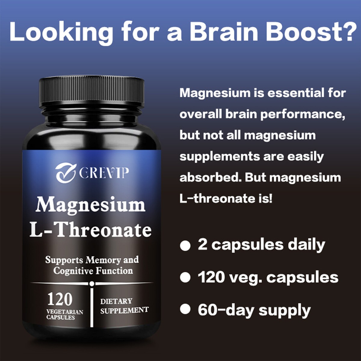 L-thréonate De Magnésium 2000 Mg - Santé Cerveau Et Mémoire - Coolkin - Neuf