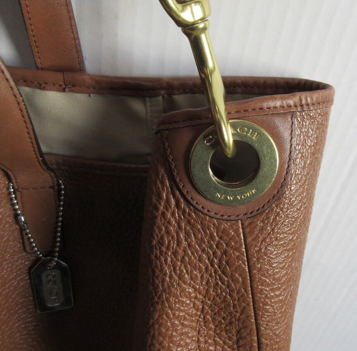 Vintage Coach #31328 Hadley Luxe Grain Brown Leather Duffle