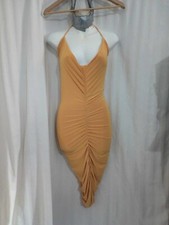 fashion nova dress yellow size small style d7131(DDQQ)