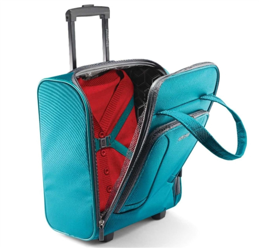American Tourister 4 Kix Expandable Softside Luggage, Teal, Underseater, New