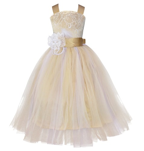 Flower Girls Princess Dress Kid Party Wedding Pageant Birthday Formal Tutu Dress - Picture 63 of 67