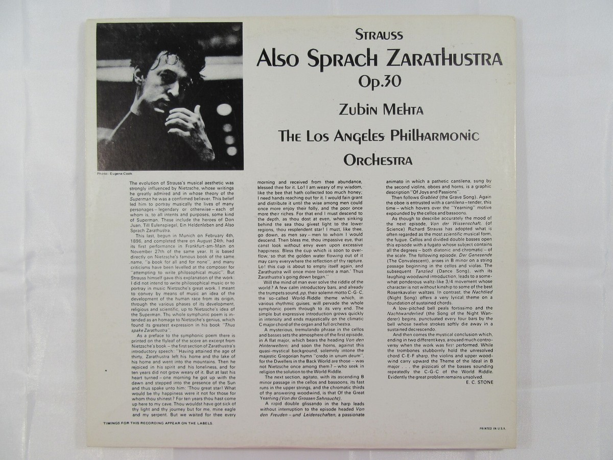 その他 LP Zubin Mehta Also Sprach Zarathustra K38C70006 LONDON Japan /00260 Richard Strauss, Zubin Mehta, New York Philharmonic – Also