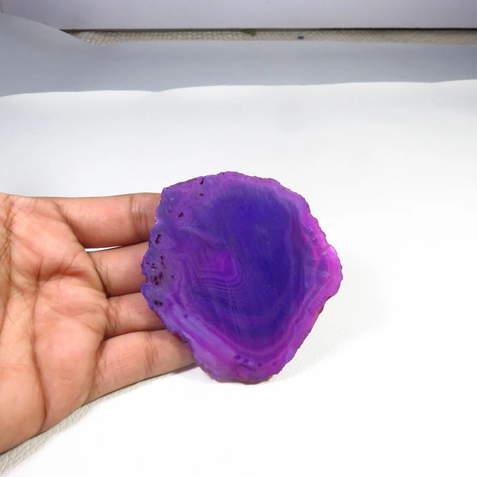 Slice Purple Dyed Geode Agate Cabs Natural Slice Gems Loose Jewel 318 Cts BS-792 - Image 3 of 4