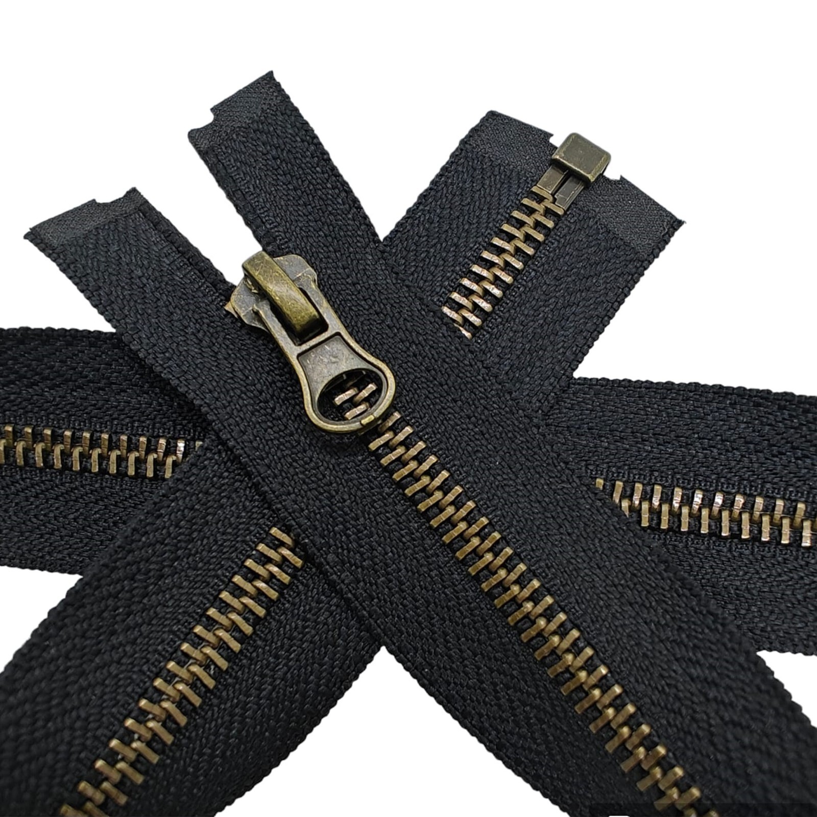 Jacket Back Fastener 1pc Antique Brass Metal Zip Fastener Size #5 Open End For Jackets Heavy ...