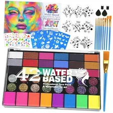 Professional Face Painting Kit for Kids – 42 Color 42 Colors - 32 Piece Set