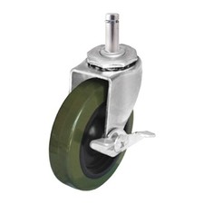 GRAINGER APPROVED P5S-UP040G-SG5-SB Stem Caster,4"dia,Polyurethane,130lb 487H18