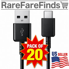 Lot of 20  USB-C Type-C Connector Data Sync Charger Charging Cable Cord Black
