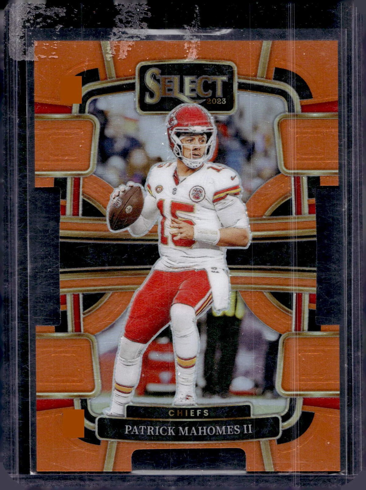 2023 Panini Select #49 Patrick Mahomes II Orange Prizms Die Cuts #/499