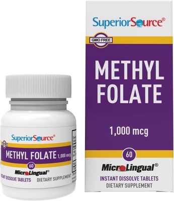 Superior Source Methylfolate 60 Count Bioavailable Folate Supplement for Health