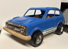 Vintage 1970’s Strombecker 11” Honda Civic Blue Plastic Car-Made in USA