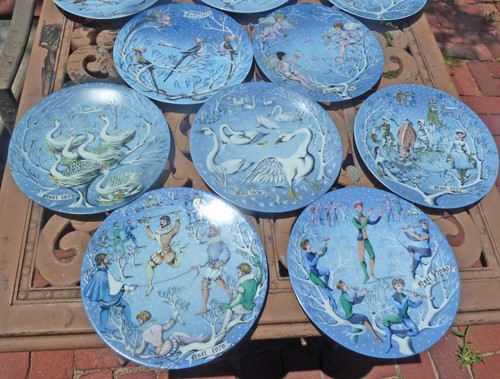 Lot of 10 Haviland Limoges Twelve Days of Christmas 8-1/2" Signed, No Box - Picture 3 of 3