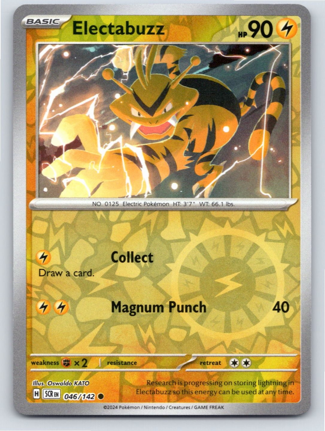POKEMON ELECTABUZZ STELLAR CROWN 46/142 REVERSE HOLO COMMON NM A2845 FREE S&H