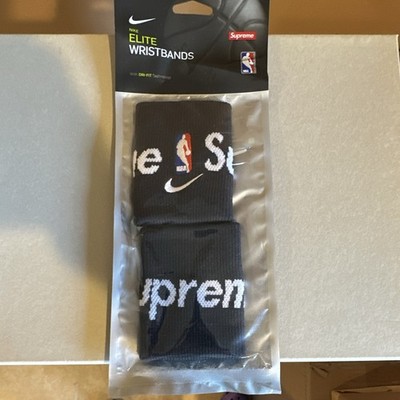 Nike x Supreme Elite Dri-FIT Basketball Wristbands NBA Black/White One Size