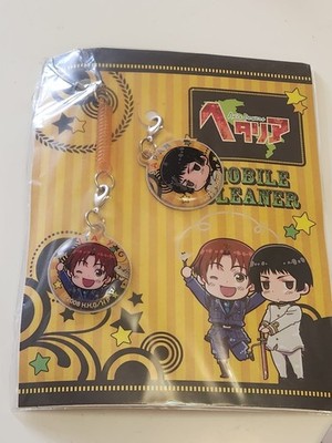 Movic Hetalia Axis Powers  Mobile LCD Screen Cleaner Mascot Strap Italy Japan