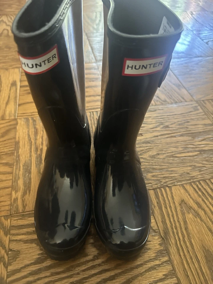 Botas de nieve originales Hunter para mujer brillantes cortas - azul marino brillante - NUEVAS Foto 4 de 4