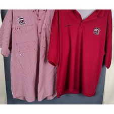 Lot of 2 Columbia South Carolina Gamecocks Red Polo Shirt Men's Size XXL PFG