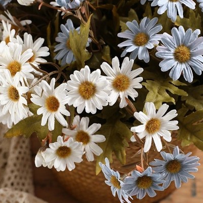 36 cm Chrysanthemen Seidenstrauß Gänseblümchen Blumen für Haus und Studio De