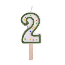 Birthday Cake Candles PME Green Number 2 38mm 1.5" Party Celebration Topper