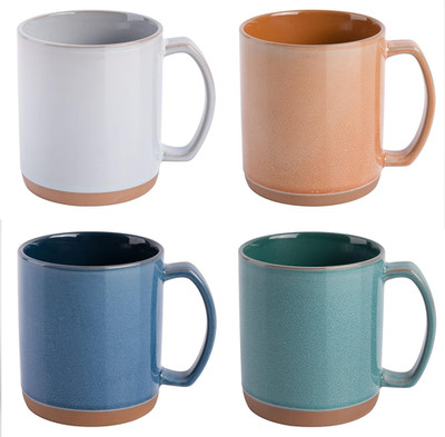 Mr. Coffee Dorsey 4-Piece Mug Set 18.5 Oz Ceramic Coffee Cups with Comfortable H