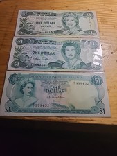 Central Bank of the Bahamas $1 Banknote Lot Of 3 different 