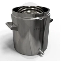 Stainless Steel Jacketed Tri-Clamp Base SS304; 12 x 12 in. w/Handles &1/2” Ports