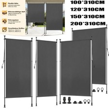 Senkrechtmarkise Vertikalmarkise Makisenrollo Außenrollo 100/120/150/200 x 310cm