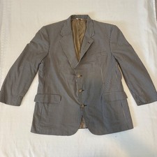 Vintage Orvis Blazer Men Large Blue Gingham Check Made in USA Sport Coat