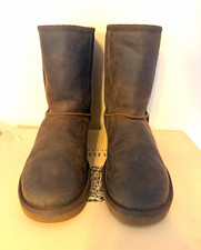UGG 1005093 Brown Suede Shearling Lined Mid-Calf Pull On Boots US 8
