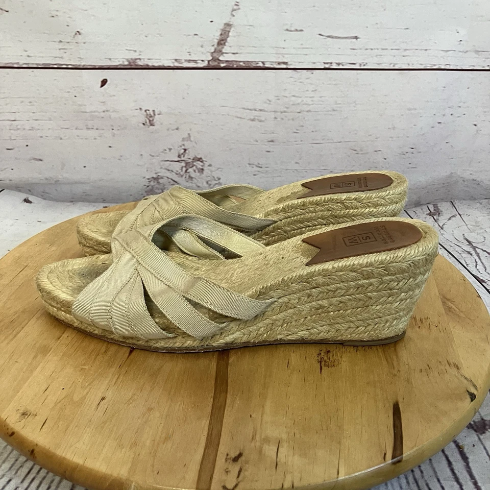 Sandalias alpargata Stubbs Wootton cuña talla 11 cruzadas correas de cinta de grosgrain Foto 4 de 4