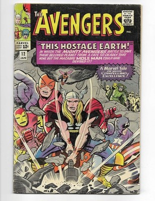 Avengers 12 1965 Marvel Comics VG- 3.5 Captain America Iron Man Wasp Thor