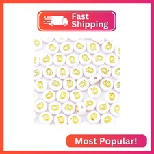 Sunrica 300Pcs Round Loose Letter Beads Q 4X7mm Individual Small Alphabet Beads