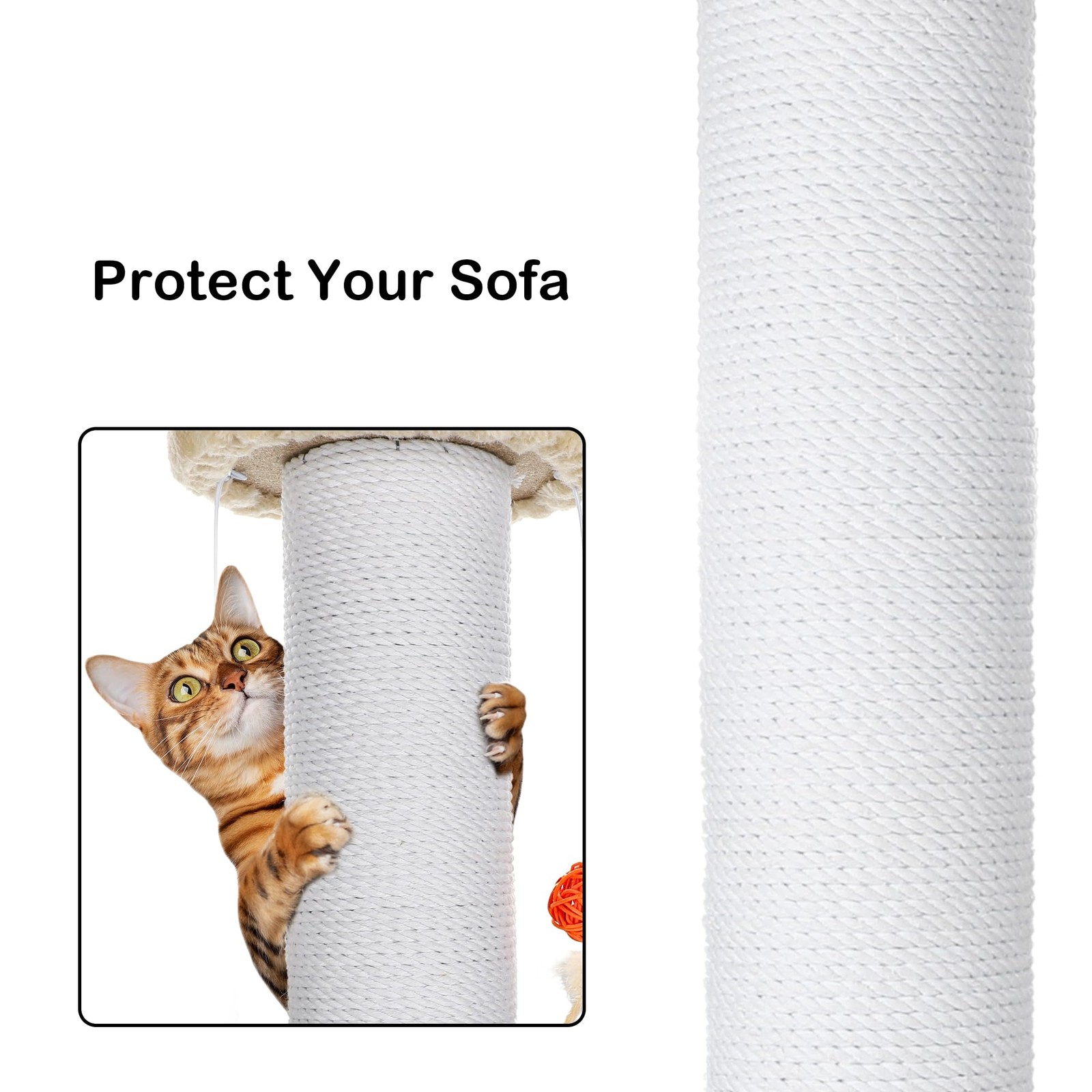 36.5 Inch Cat Scratching Post Heavy Duty Cat Scratch Post Handmade Cotton Rop...