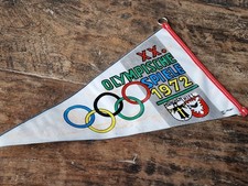 alter Wimpel XX. Olympischen Spiele 1972 München Kiel Rückseite Fackelläufer