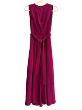 Max Mara Intrend Robe Longue sans Manches Couleur Rose Burgundy Taille 38 , Neuf