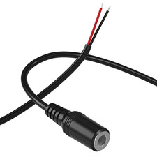 Replacement 3.5Mm Female Jack to Bare Wire Open End TRS 2 Pole Stereo