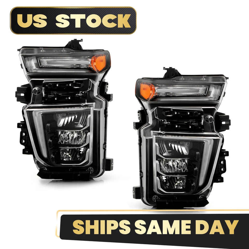 For 2020-2023 Chevy Silverado 2500HD 3500HD LED High Low+DRL Headlight L+R Pair Foto 2 de 4