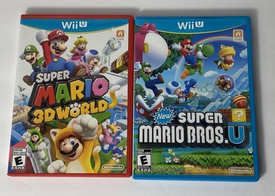 New Super Mario Bros. U + Luigi & 3D World Nintendo Wii U Game Complete TESTED