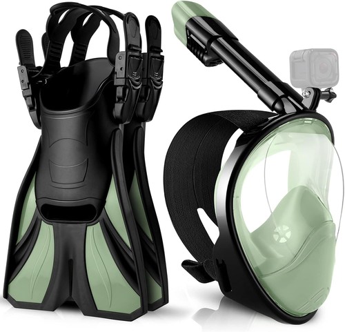 Snorkeling Packages, Full Face Snorkel Mask for Adults & Youth with Camera Mo...